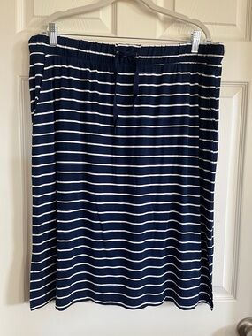 Navy and White Striped Pull-On St Johns Bay Skirt
